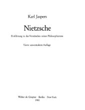 book Nietzsche : Einführung in das Verständnis seines Philosophierens