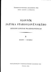 book Slovnik jazyka staroslověnského 8 = Lexicon linguae palaeoslovenicae