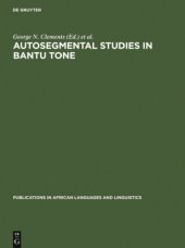 book Autosegmental studies in Bantu tone