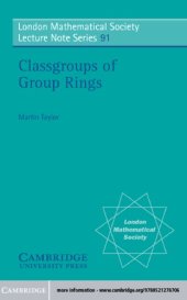 book Classgroups of group rings