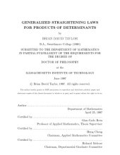 book Generalized straightening laws for products of determinants