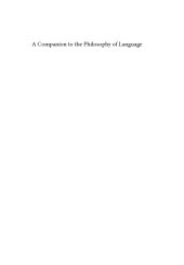 book A Companion to the Philosophy of Language