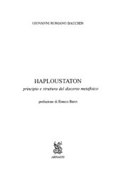 book Haploustaton. Principio e struttura del discorso metafisico