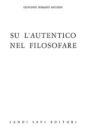 book Su l’autentico nel filosofare