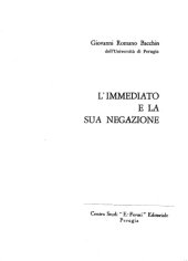 book L’Immediato e la sua negazione