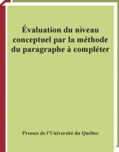 book Évaluation du niveau conceptuel par la méthode du paragraphe à compléter. / Formulaire du test d’opinions personnelles