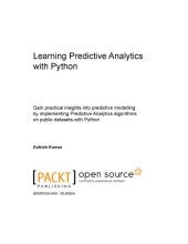 book Learning Predictive Analytics with Python