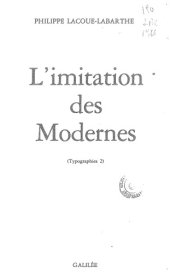 book L’imitation des modernes: (Typographies 2)