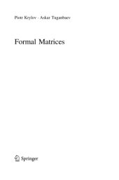 book Formal Matrices