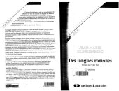 book Des langues romanes