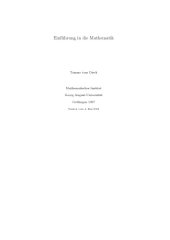 book Einführung in die Mathematik [Lecture notes]