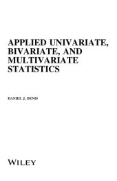 book Applied Univariate, Bivariate and Multivariate Statistics