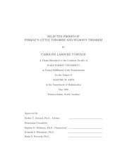 book Selected proofs of Fermat’s little theorem and Wilson’s theorem [Master thesis]