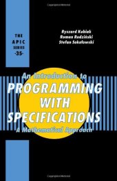 book An introduction to programming with specifications : a mathematical approach