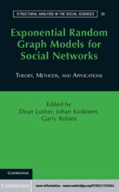 book Exponential Random Graph Models for Social Networks Theory, Methods, and Applications