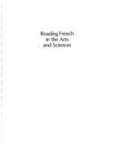 book Reading French in the Arts and Sciences