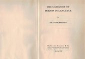 book The category of person in language