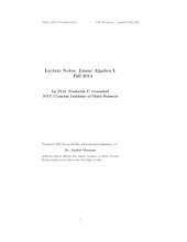 book Linear Algebra I [Lecture notes]