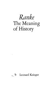 book Ranke. The Meaning of History