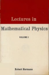 book Lectures in mathematical physics. Volume 1