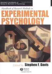 book Handbook of research methods in experimental psychology