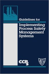 book Guidelines for implementing process safety management systems