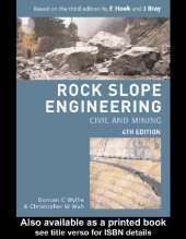 book Rock slope engineering: civil and mining