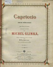 book Capriccio sur des themes russes pour piano e 4 ms, comp. en 1834 par M. Glinka