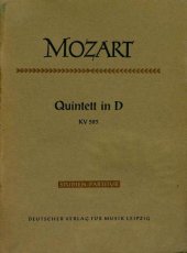 book Quintett in D fur 2 Violinen, 2 Violen und Violoncello