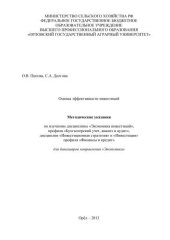 book Оценка эффективности инвестиций. Методические указания по изучению дисциплины «Экономика инвестиций», профиля «Бухгалтерский учет, анализ и аудит», дисциплин «Инвестиционная стратегия» и «Инвестиции» профиля «Финансы и кредит» для бакалавров направления «