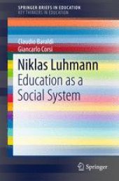 book Niklas Luhmann: Education as a Social System