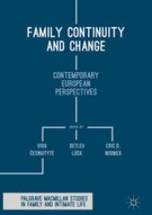 book Family Continuity and Change: Contemporary European Perspectives