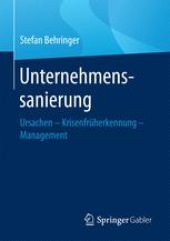 book Unternehmenssanierung: Ursachen - Krisenfrüherkennung - Management