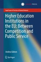 book Higher Education Institutions in the EU: Between Competition and Public Service