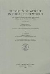 book Theories of Weight in the Ancient World Four Essays on Democritus, Plato and Aristotle. A Study in the Development of Ideas. 2. Plato: Weight and Sensation. The Two Theories of the 'Timaeus'