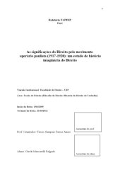 book As significações do Direito pelo movimento operário paulista (1917-1920)