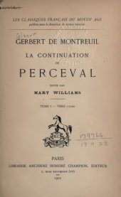 book La continuation de Perceval. Tome I - vers 1-7020