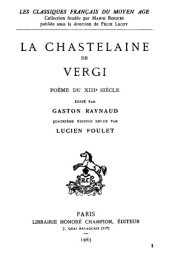 book La chastelaine de Vergi, poème du XIIIe siècle