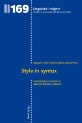 book Style in syntax: Investigating variation in Spanish pronoun subjects