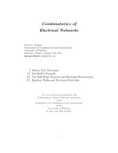 book Combinatorics of Electrical Networks [Lecture notes]