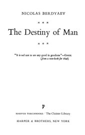 book The Destiny of Man