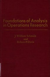 book Foundations of Analysis in Operations Research