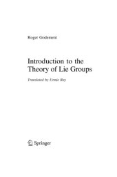 book Introduction to the Theory of Lie Groups