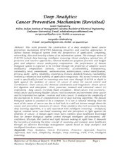 book Deep Analytics:  Cancer Prevention Mechanism (Revisited)