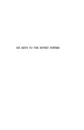 book Six Keys To The Soviet System