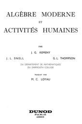 book Algèbre moderne et activités humaines