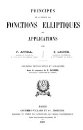 book Principes de la théorie des fonctions elliptiques et applications