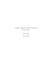 book Complex Algebraic Varieties and their Cohomology [Lecture notes]