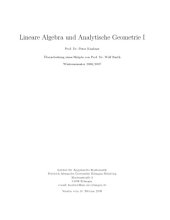 book Lineare Algebra und Analytische Geometrie I [Lecture notes]