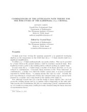 book Consequences of the Littelmann path theory for the structure of the Kashiwara B(infinity) crystal [Lecture notes]